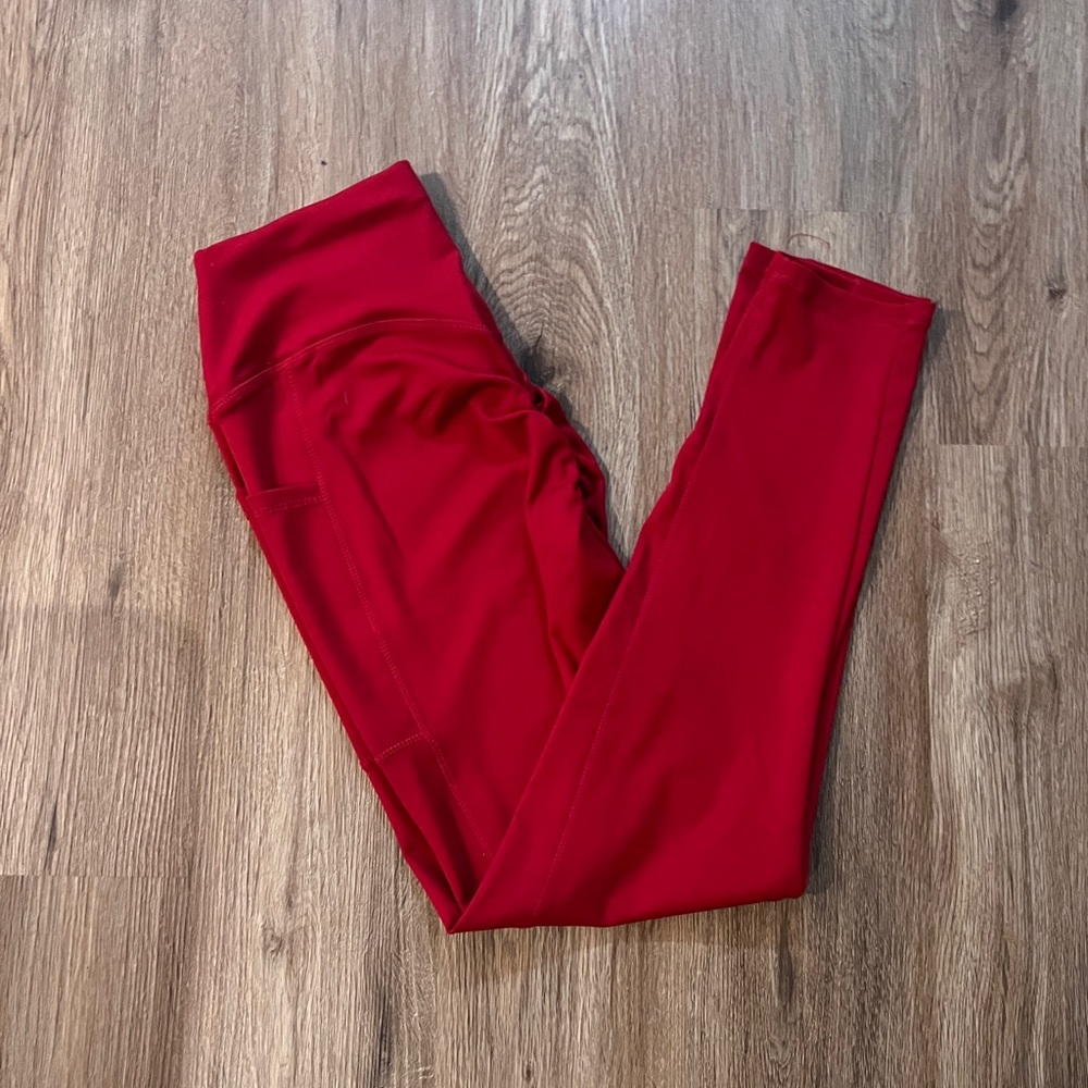 Red women’s Large/XLarge Leggings with side pockets